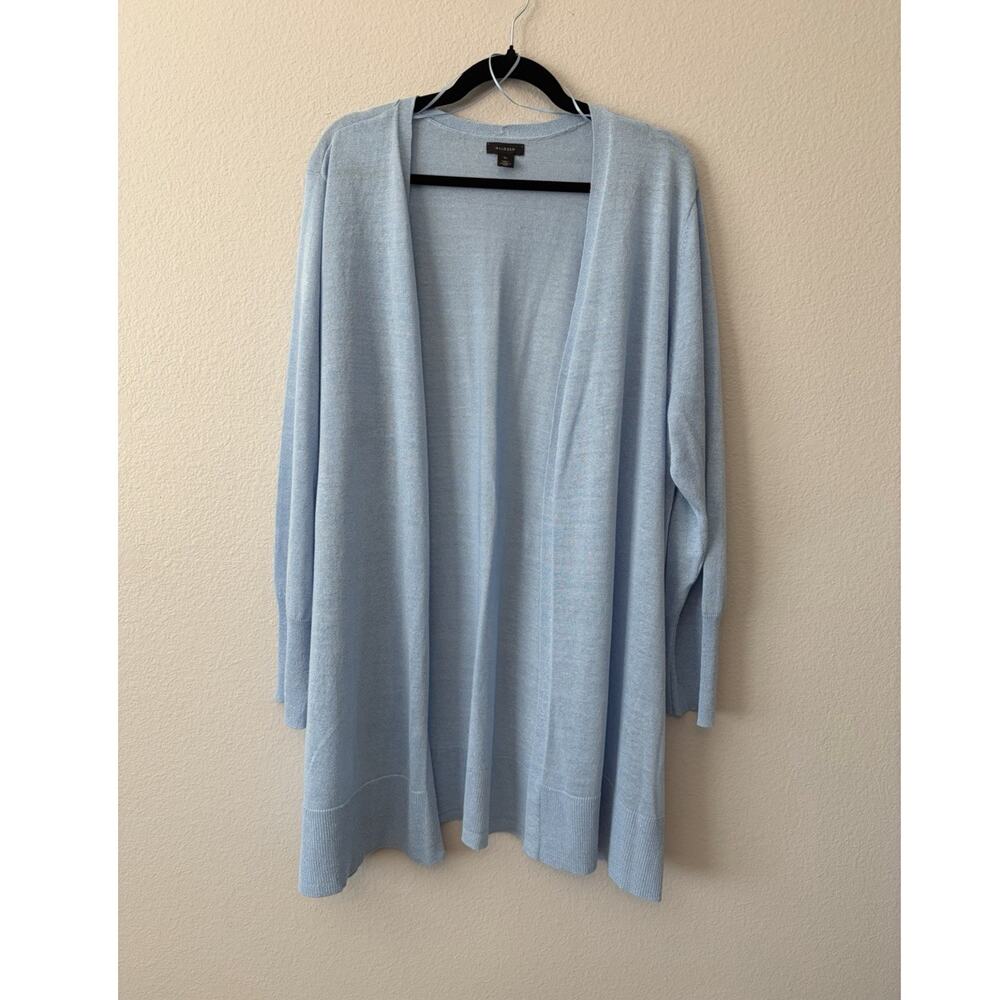 Halogen Light Blue Knit Open Front Cardigan Sweater Lightweight Plus 3X
